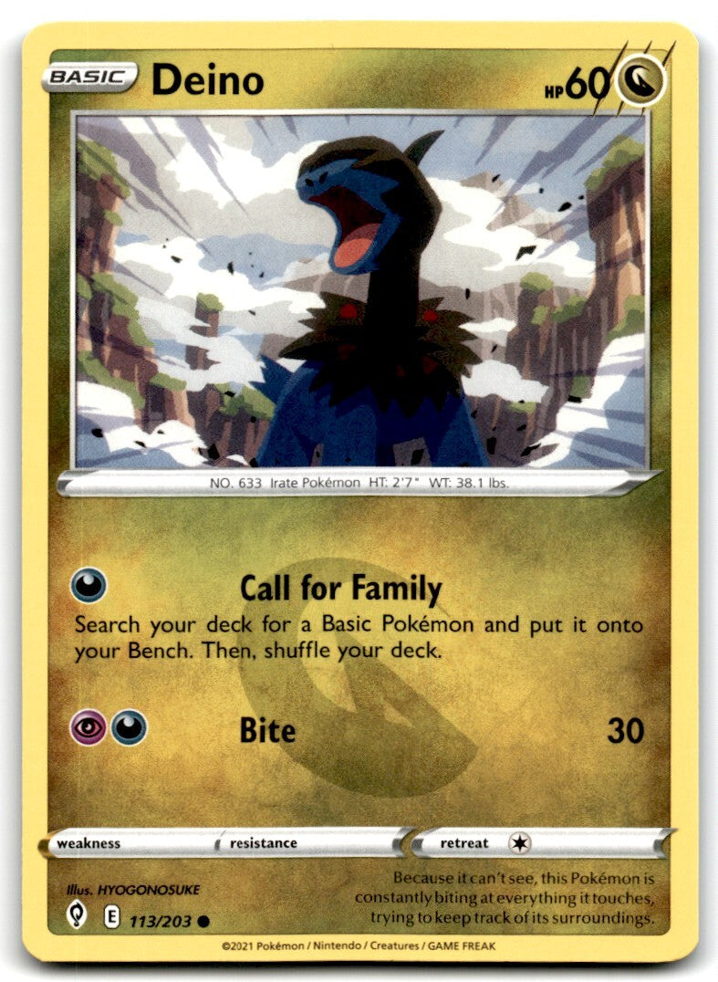 2021 Sword & Shield - Evolving Skies Deino 2 Basic/Common #113