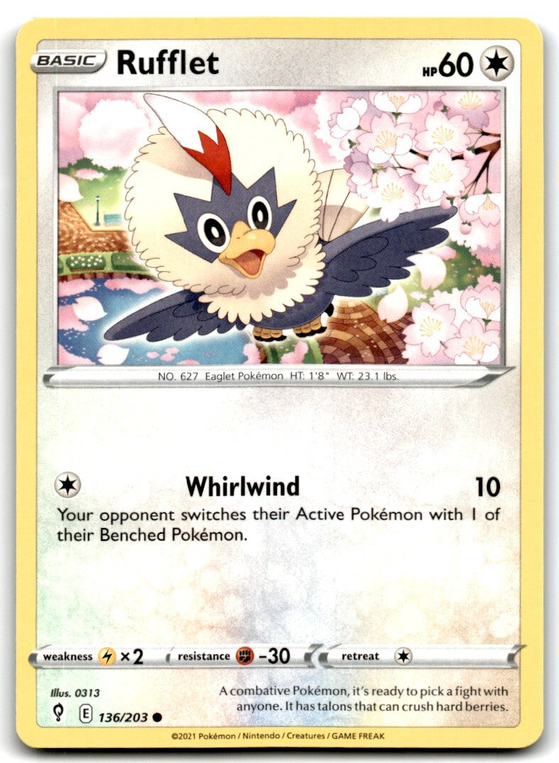 2021 Sword & Shield - Evolving Skies Rufflet 1 Basic/Common #136