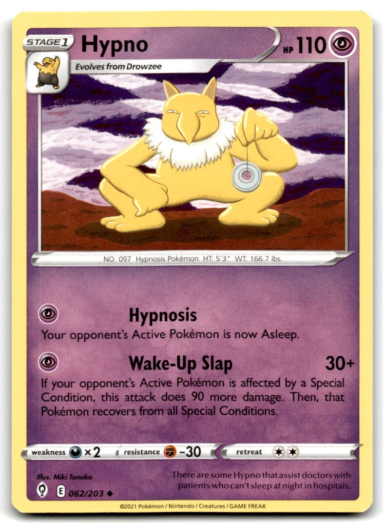 2021 Sword & Shield - Evolving Skies Hypno Stage 1/Uncommon #62