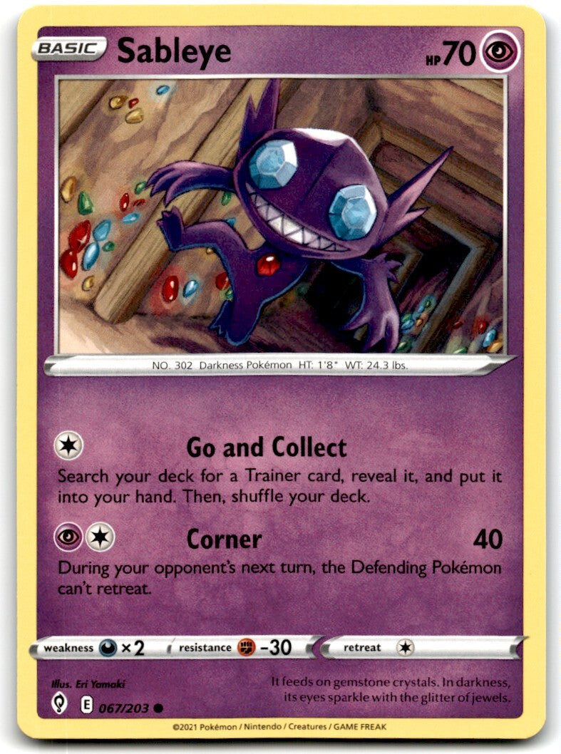 2021 Sword & Shield - Evolving Skies Sableye 2 Basic/Common #67