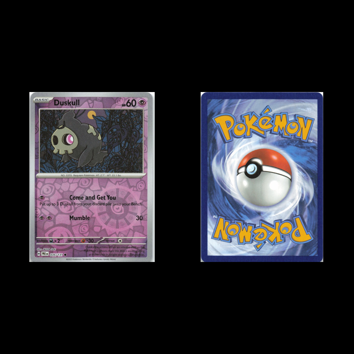 Duskull #35 2025 Scarlet - Violet Series - Prismatic Evolutions Common Pokemon
