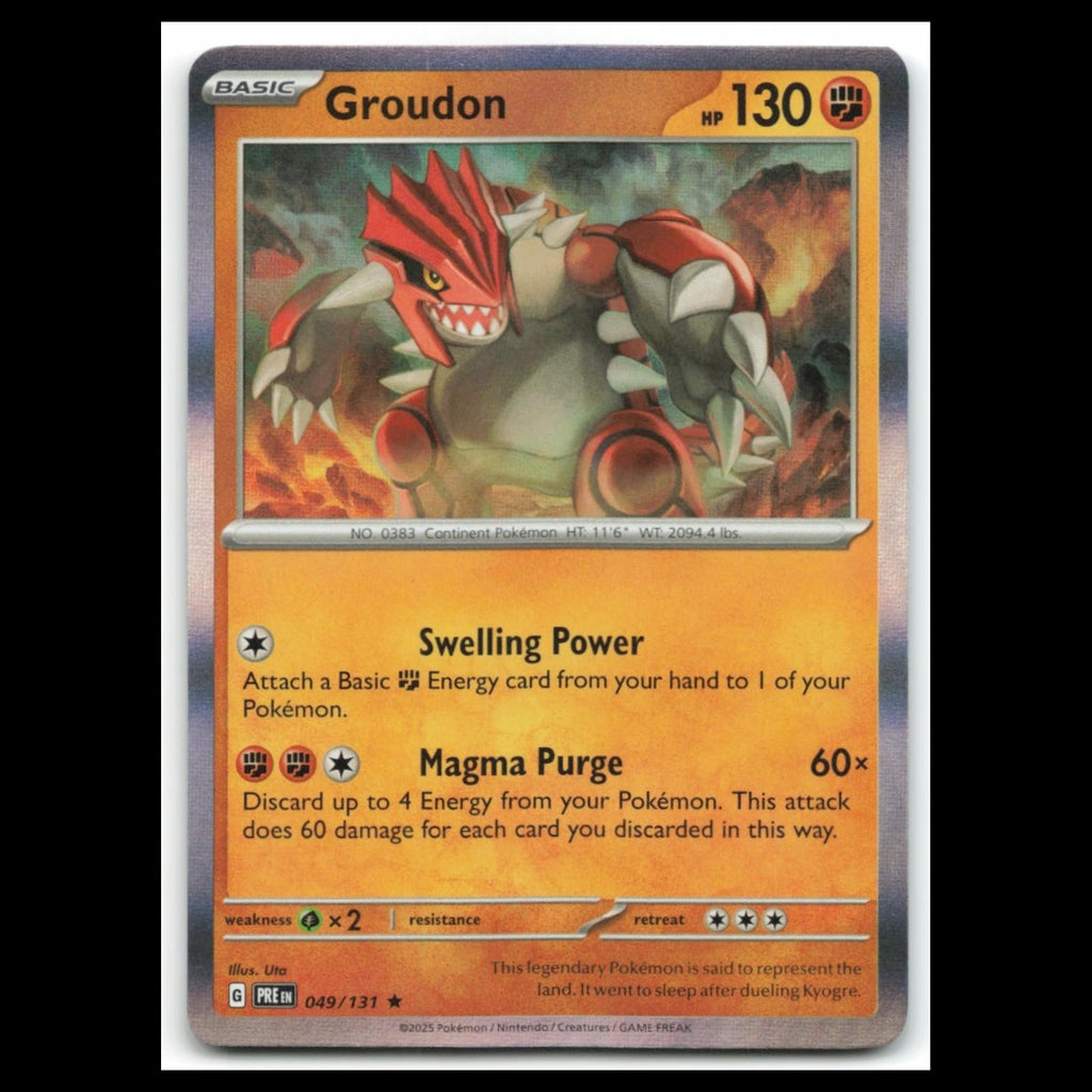Groudon #49 2025 Scarlet - Violet Series - Prismatic Evolutions Rare Pokemon NM