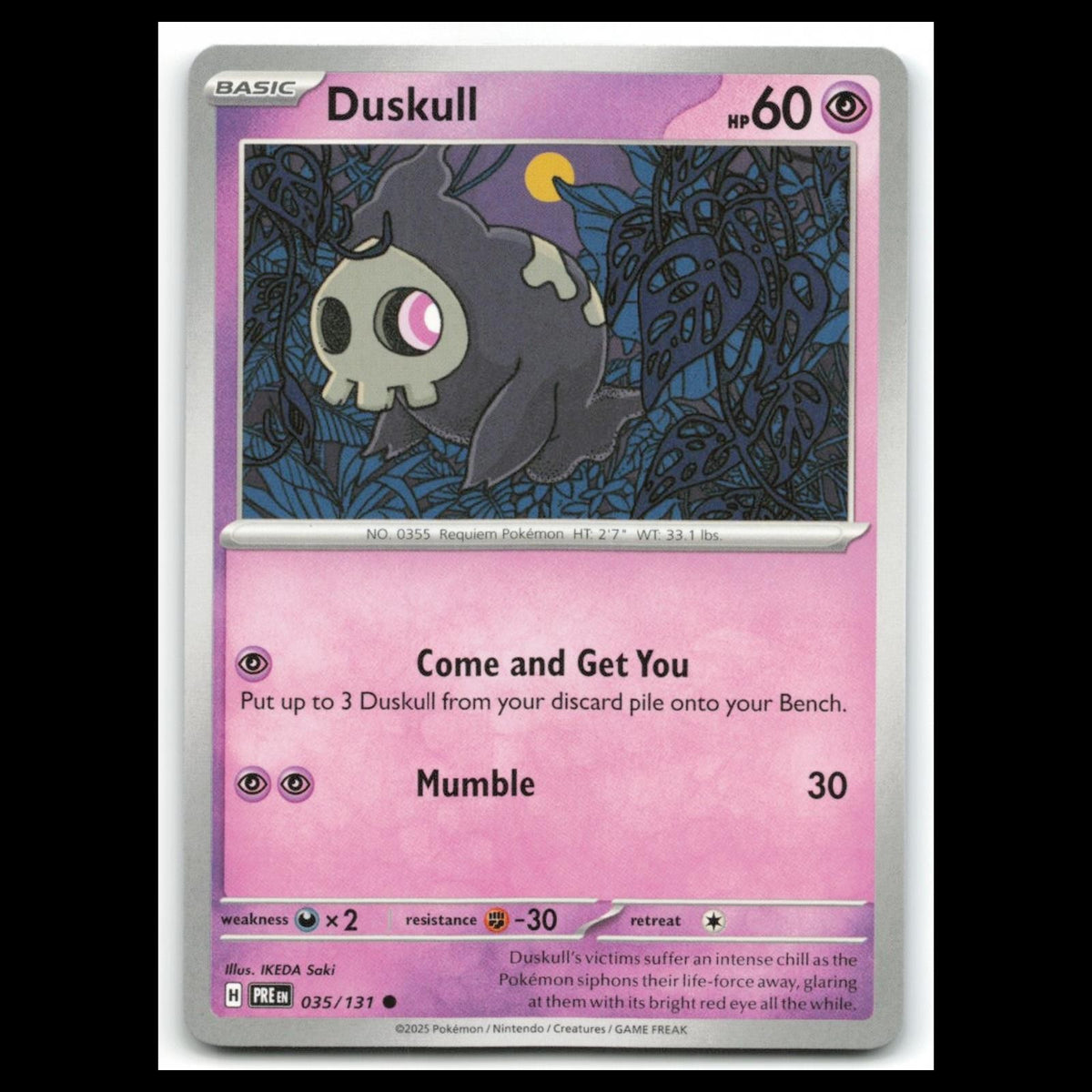 Duskull #35 2025 Scarlet - Violet Series - Prismatic Evolutions Common Pokemon