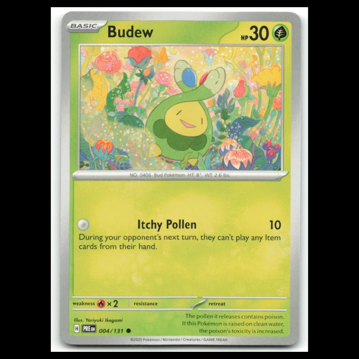 Budew #4 2025 Scarlet - Violet Series - Prismatic Evolutions Common Pokemon Card