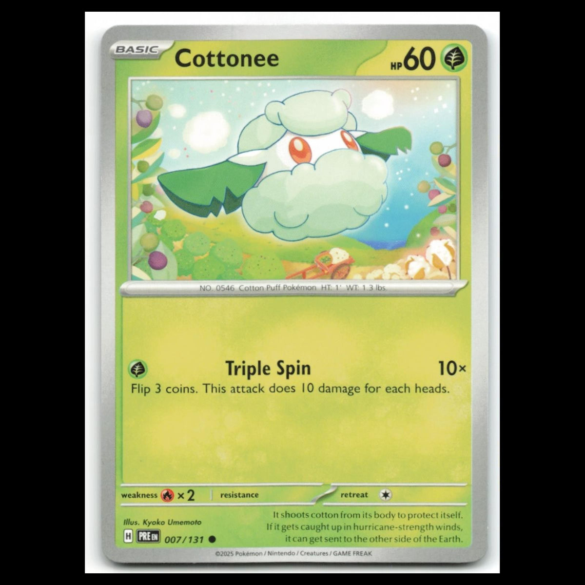 Cottonee #7 2025 Scarlet - Violet Series - Prismatic Evolutions Common Pokemon