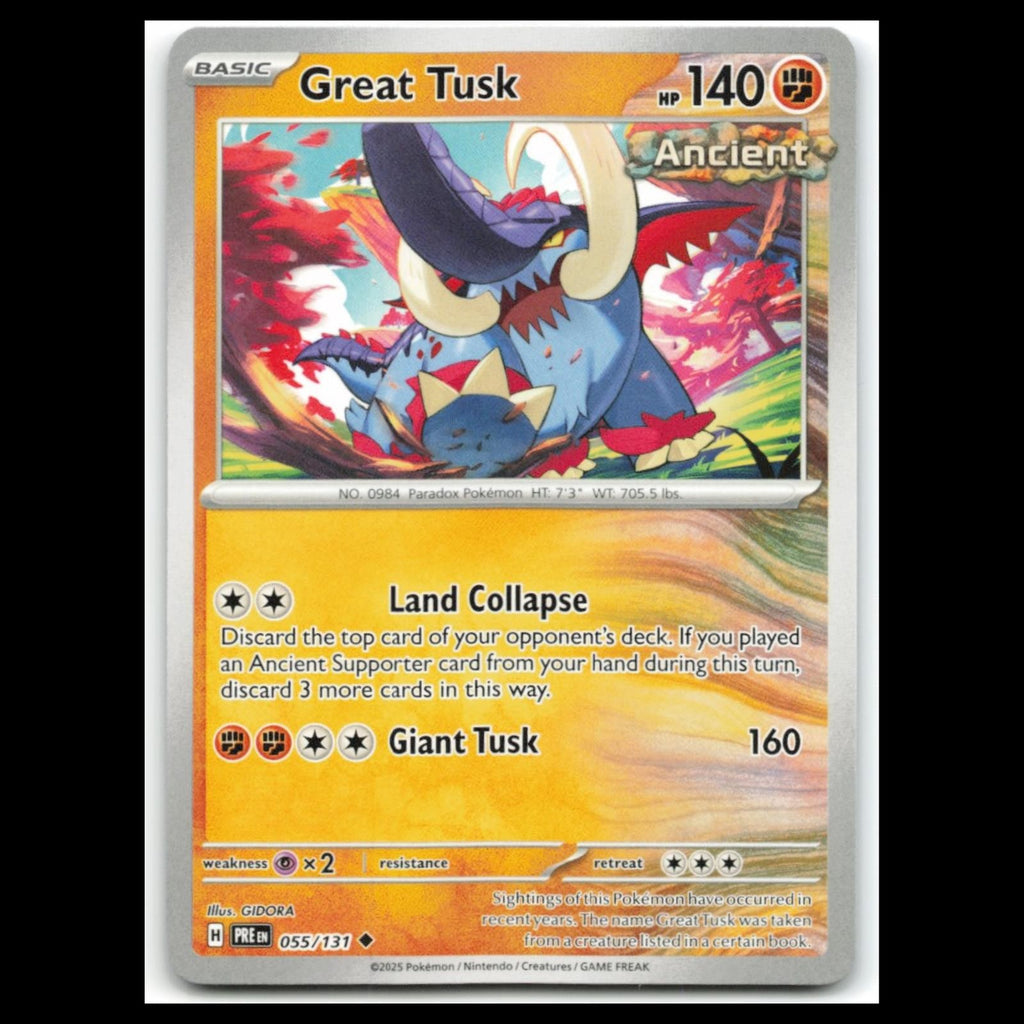 Great Tusk #55 2025 Scarlet - Violet Series - Prismatic Evolutions Uncommon Card