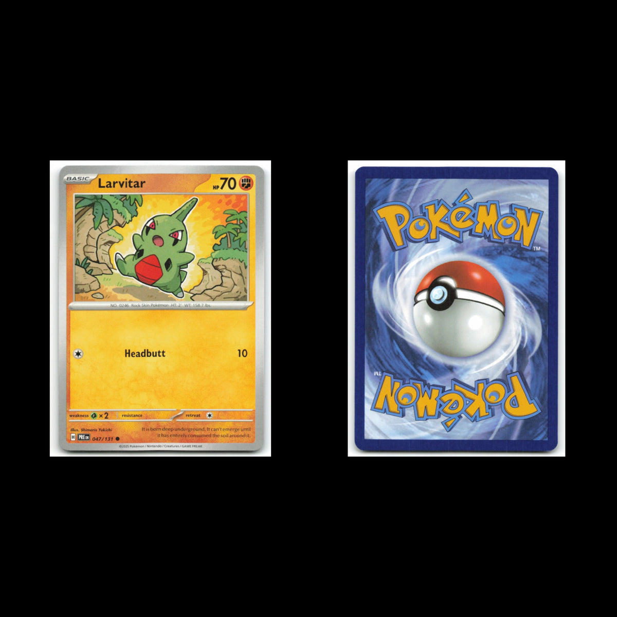 Larvitar #47 2025 Scarlet - Violet Series - Prismatic Evolutions Common Pokemon