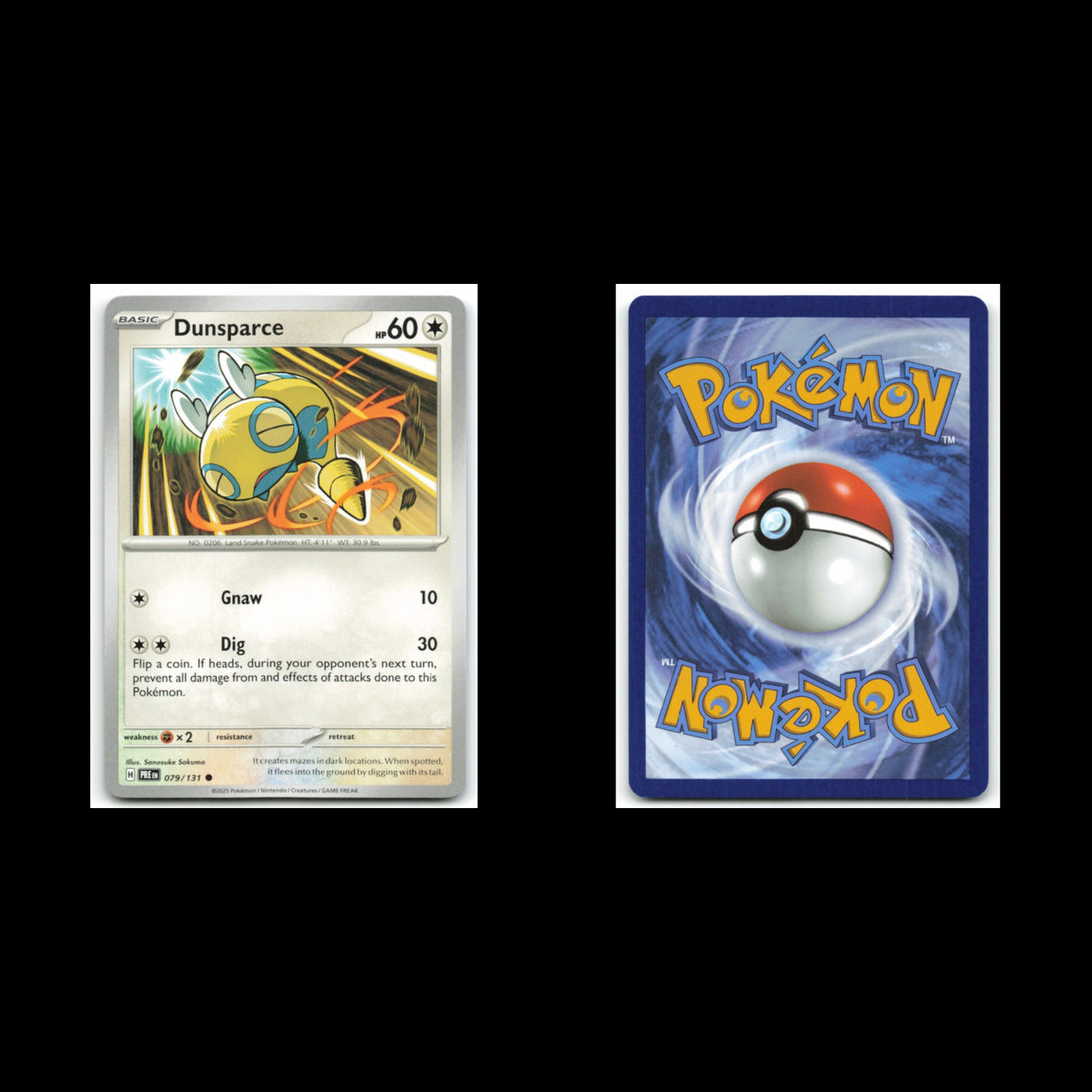 Dunsparce #79 2025 Scarlet - Violet Series - Prismatic Evolutions Common Pokemon