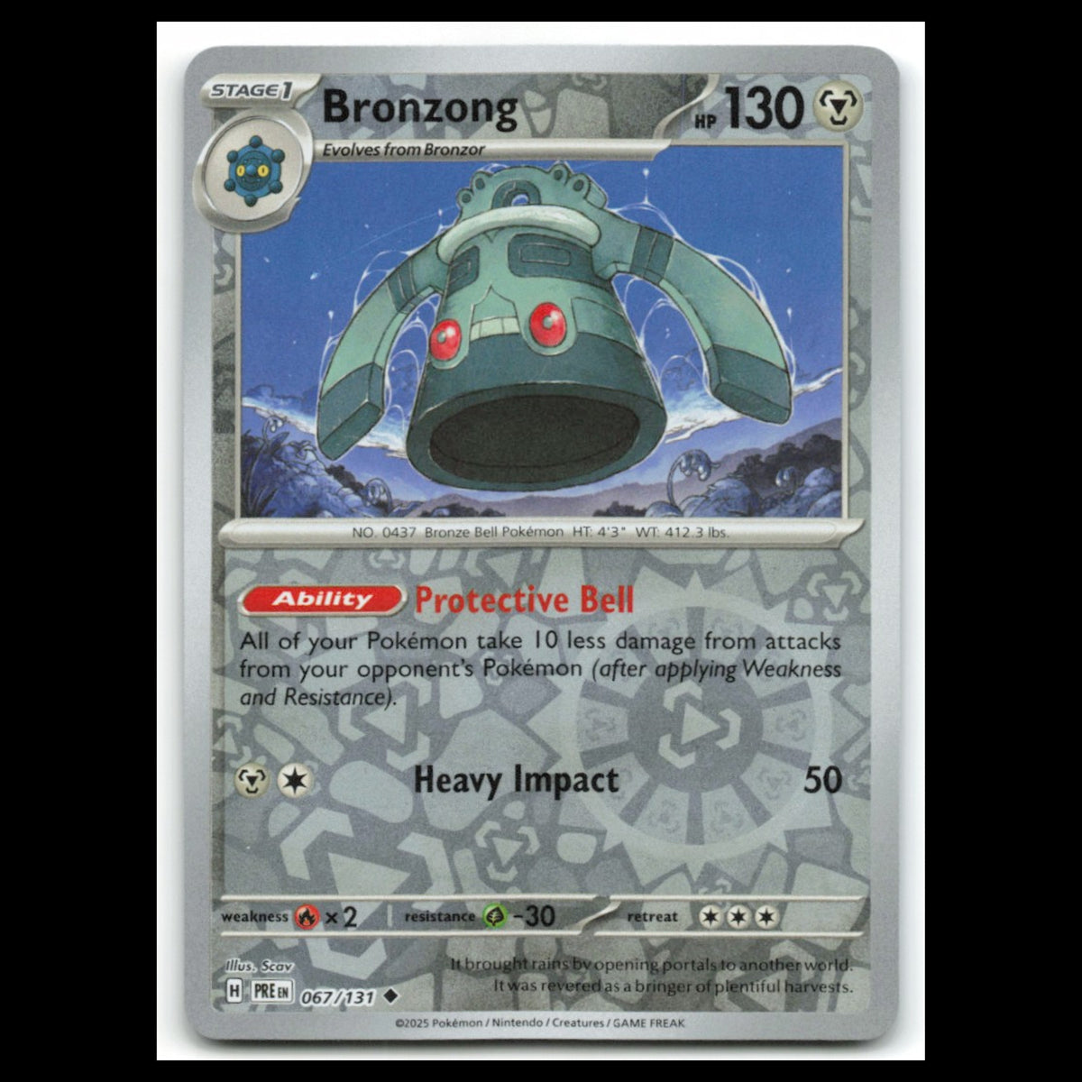 Bronzong #67 2025 Scarlet - Violet Series - Prismatic Evolutions Uncommon Card