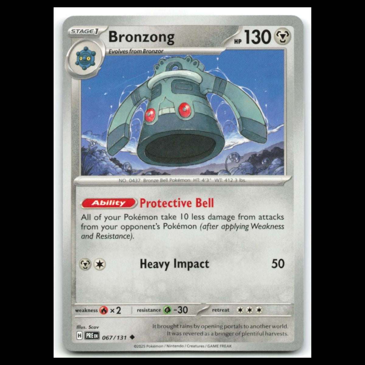 Bronzong #67 2025 Scarlet - Violet Series - Prismatic Evolutions Uncommon Card