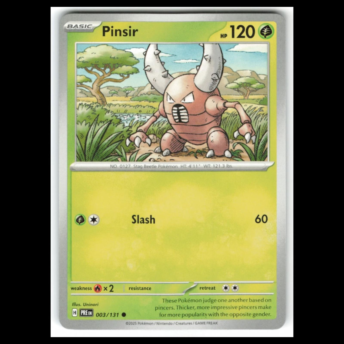 Pinsir #3 2025 Scarlet - Violet Series - Prismatic Evolutions Common Pokemon NM