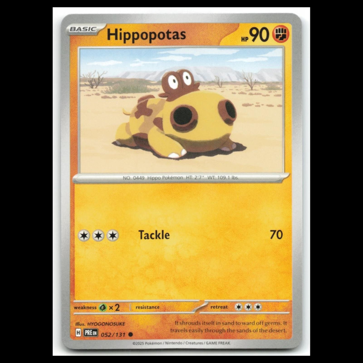 Hippopotas #52 2025 Scarlet - Violet Series - Prismatic Evolutions Common Card