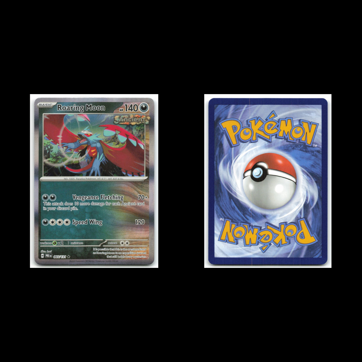 Roaring Moon #65 2025 Scarlet - Violet Series - Prismatic Evolutions Rare Card