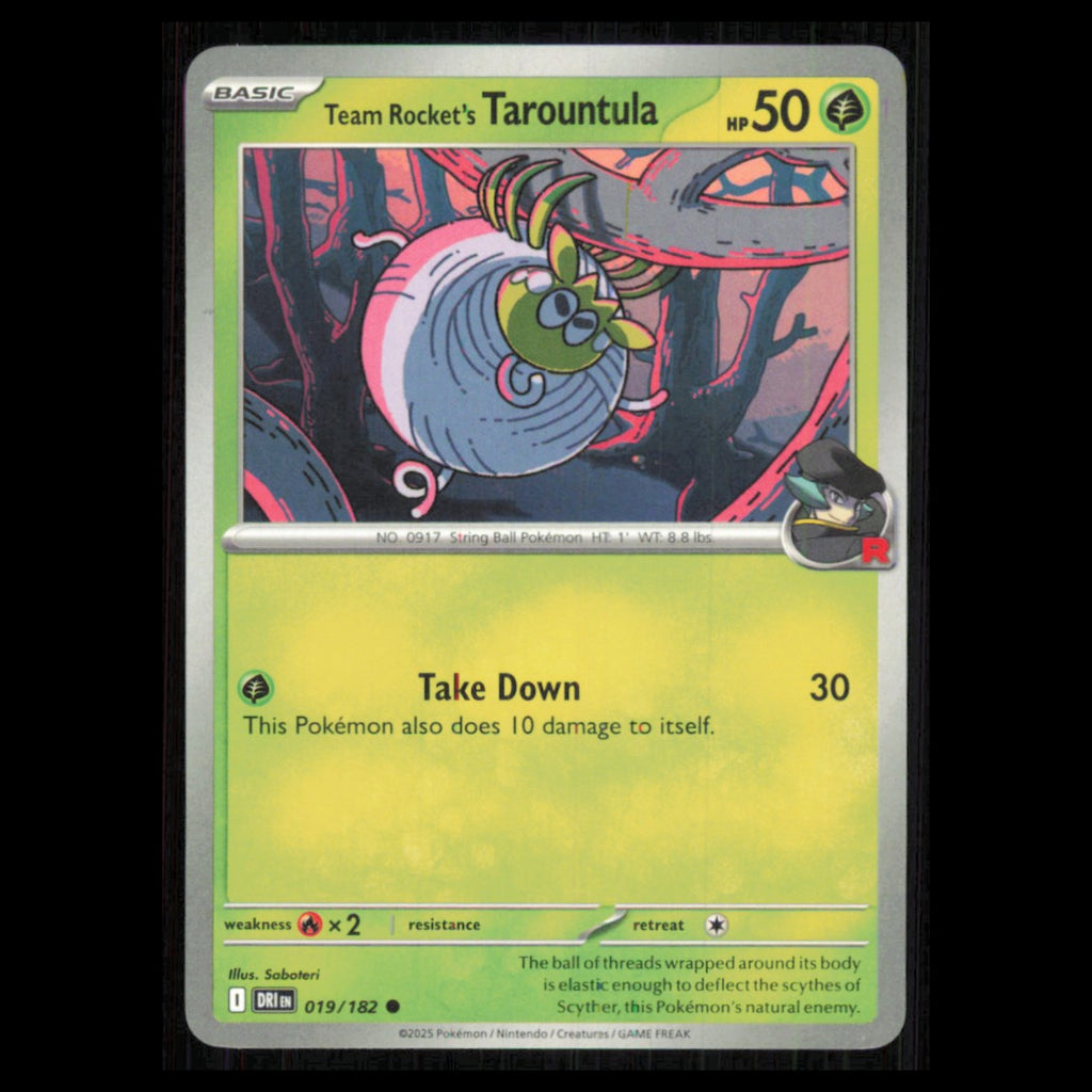 Team Rockets Tarountula #19 2025 Scarlet - Violet Series - Destined Rivals Card