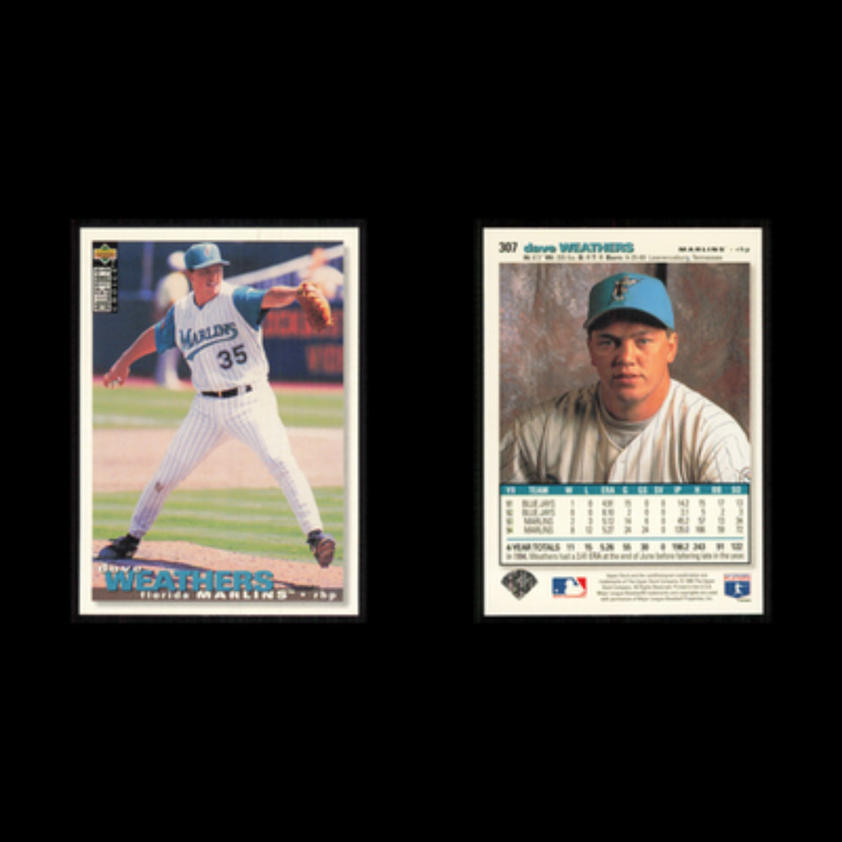 Dave Weathers #307 1995 Upper Deck Collectors Choice Florida Marlins Baseball NM