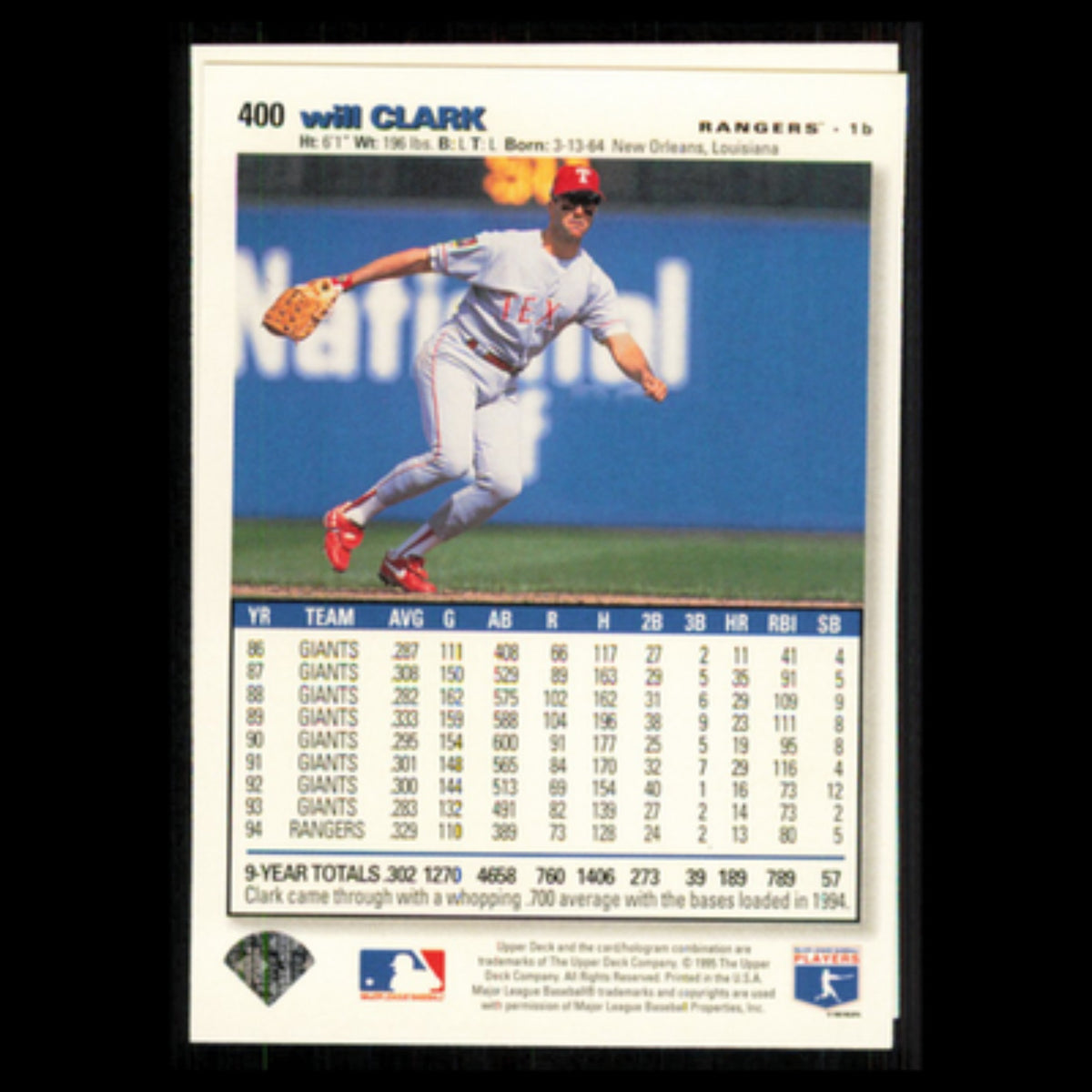 Jeff Frye #401 1995 Upper Deck Collectors Choice Texas Rangers Baseball Card MLB