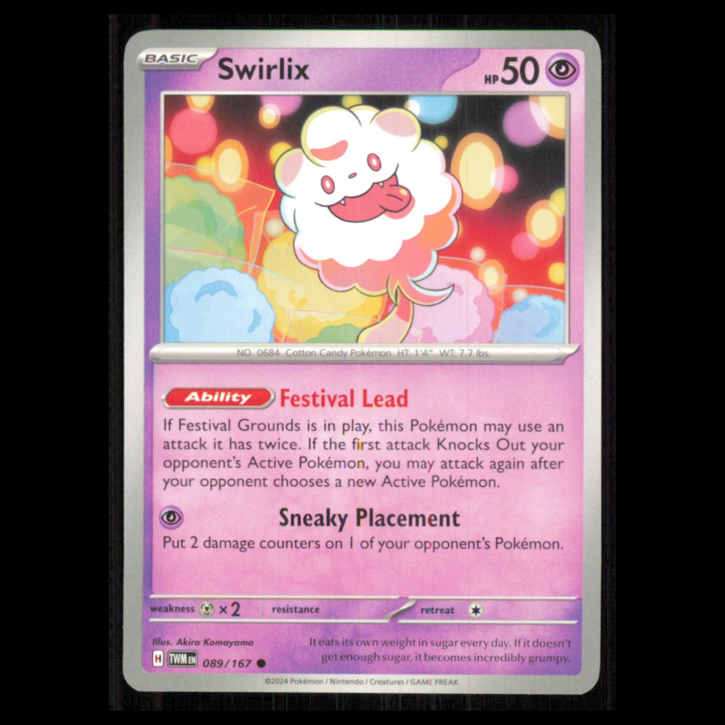 Swirlix #89 2024 Scarlet - Violet Series - Twilight Masquerade Common Pokemon NM