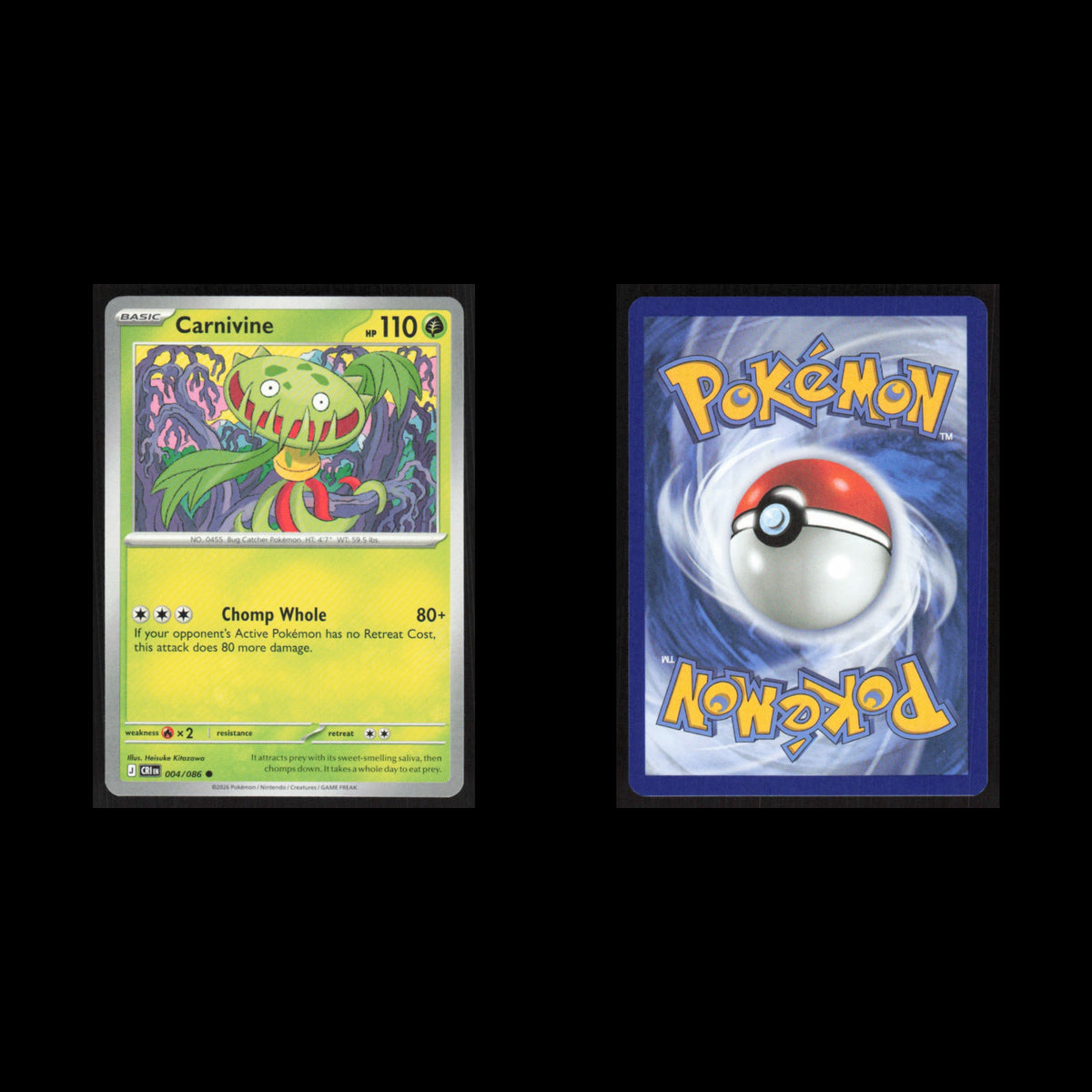Carnivine #004/086 2026 Mega Evolutions Chaos Rising Pokemon Card NM