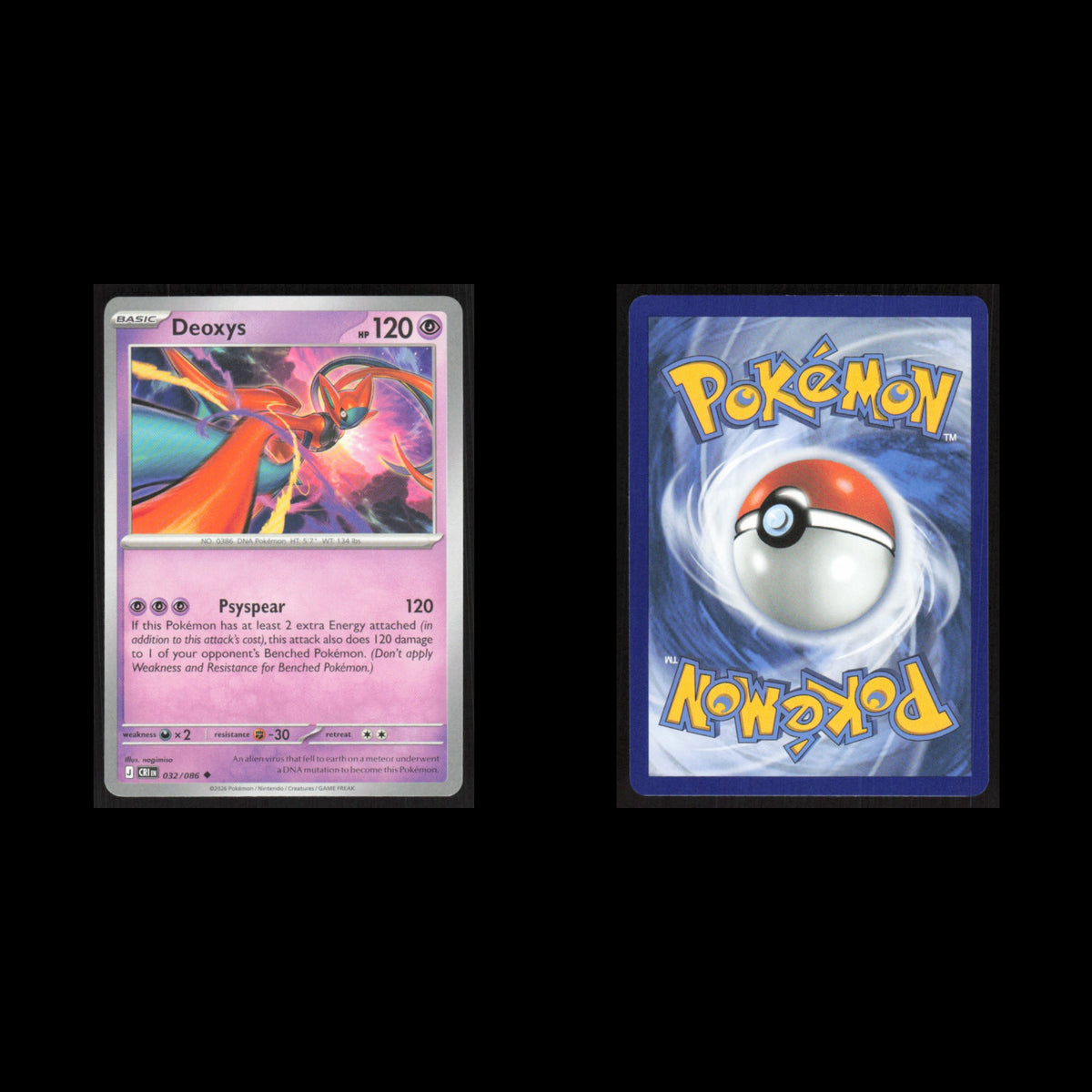 Deoxys - 032/086 #032/086 2026 Mega Evolutions Chaos Rising Pokemon Card NM