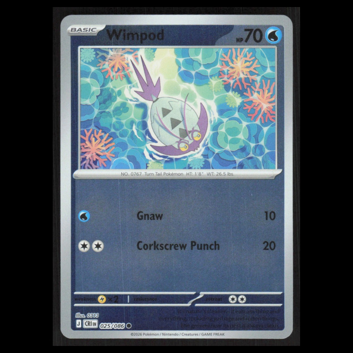 Wimpod #025/086 2026 Mega Evolutions Chaos Rising holo Pokemon Card NM