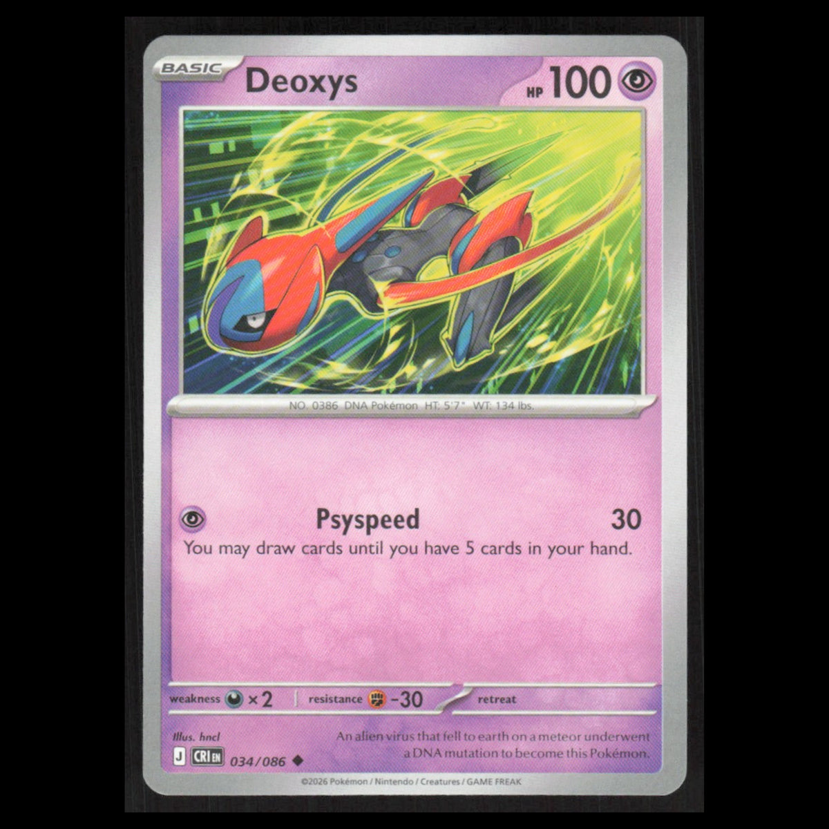 Deoxys - 034/086 #034/086 2026 Mega Evolutions Chaos Rising Pokemon Card NM
