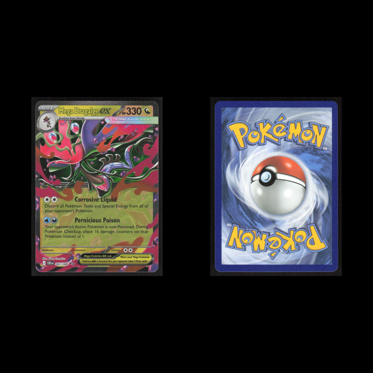 Mega Dragalge ex - 065/086 #065/086 2026 Mega Evolutions Chaos Rising Pokemon NM