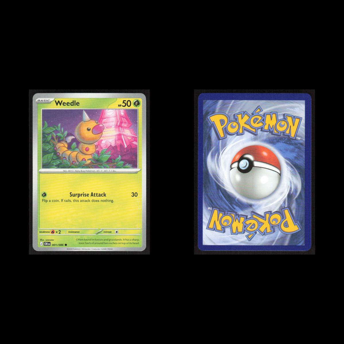 Weedle #1 2026 Mega Evolutions Chaos Rising Pokemon Card NM
