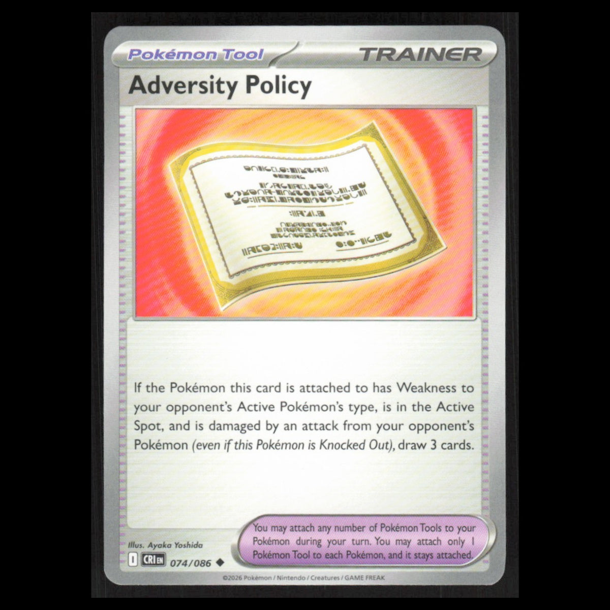 Adversity Policy #074/086 2026 Mega Evolutions Chaos Rising Pokemon Card NM