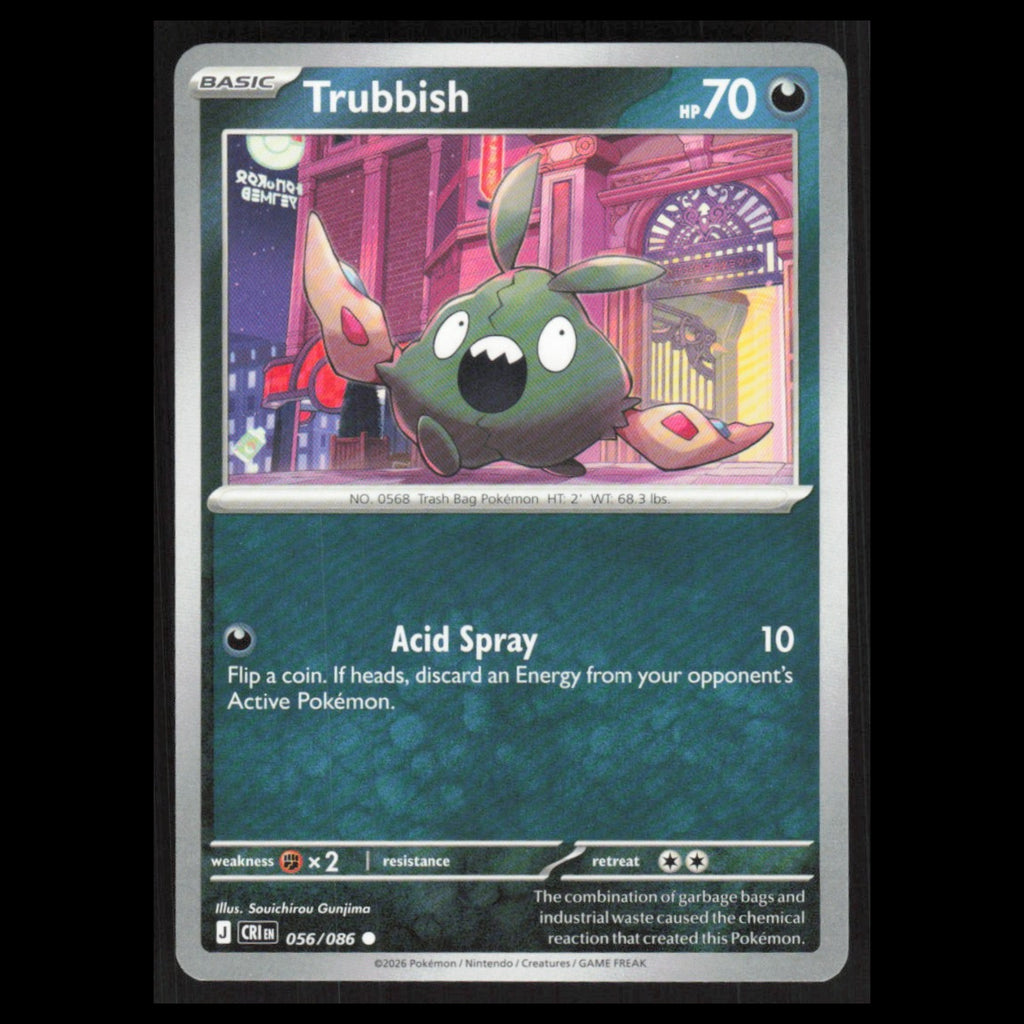 Trubbish #056/086 2026 Mega Evolutions Chaos Rising Pokemon Card NM