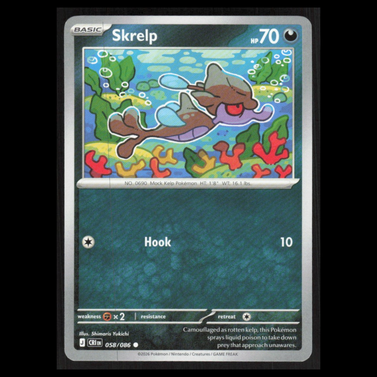 Skrelp #058/086 2026 Mega Evolutions Chaos Rising Pokemon Card NM