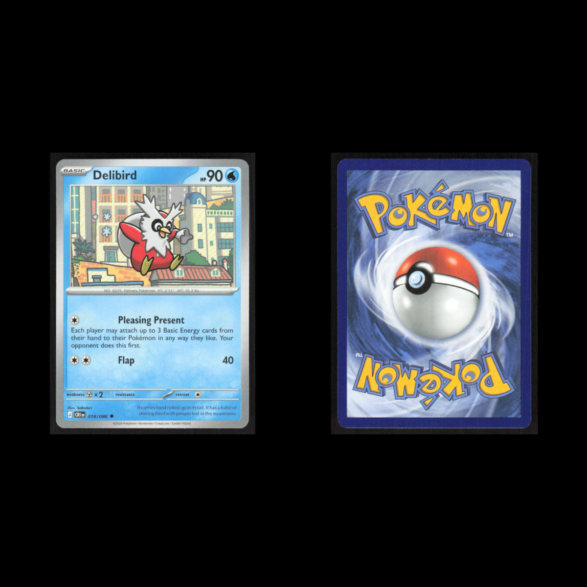 Delibird #018/086 2026 Mega Evolutions Chaos Rising Pokemon Card NM