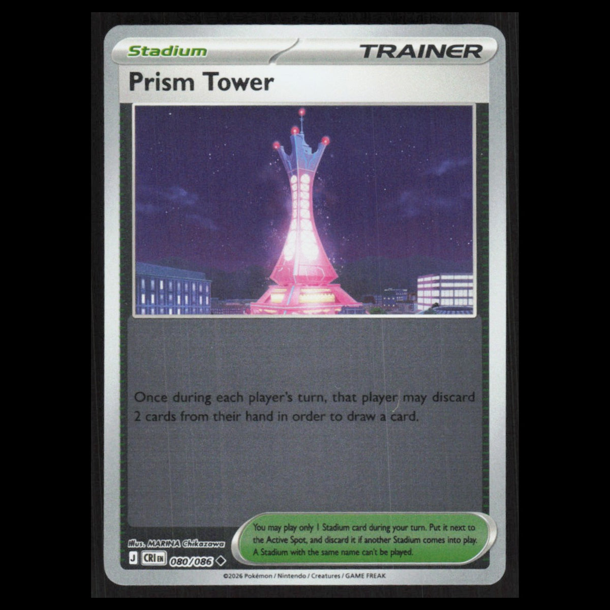 Prism Tower #080/086 2026 Mega Evolutions Chaos Rising holo Pokemon Card NM