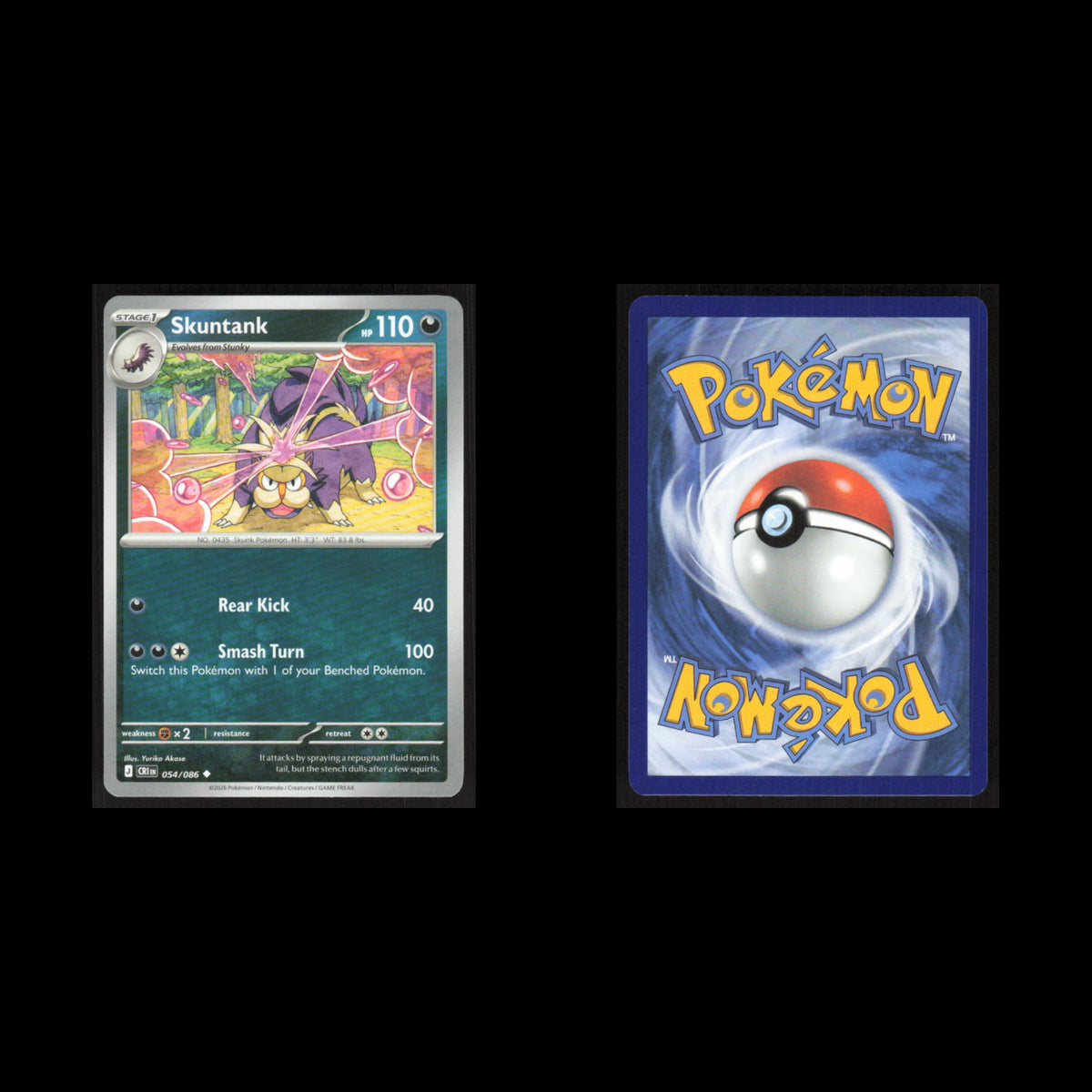 Skuntank #054/086 2026 Mega Evolutions Chaos Rising Pokemon Card NM