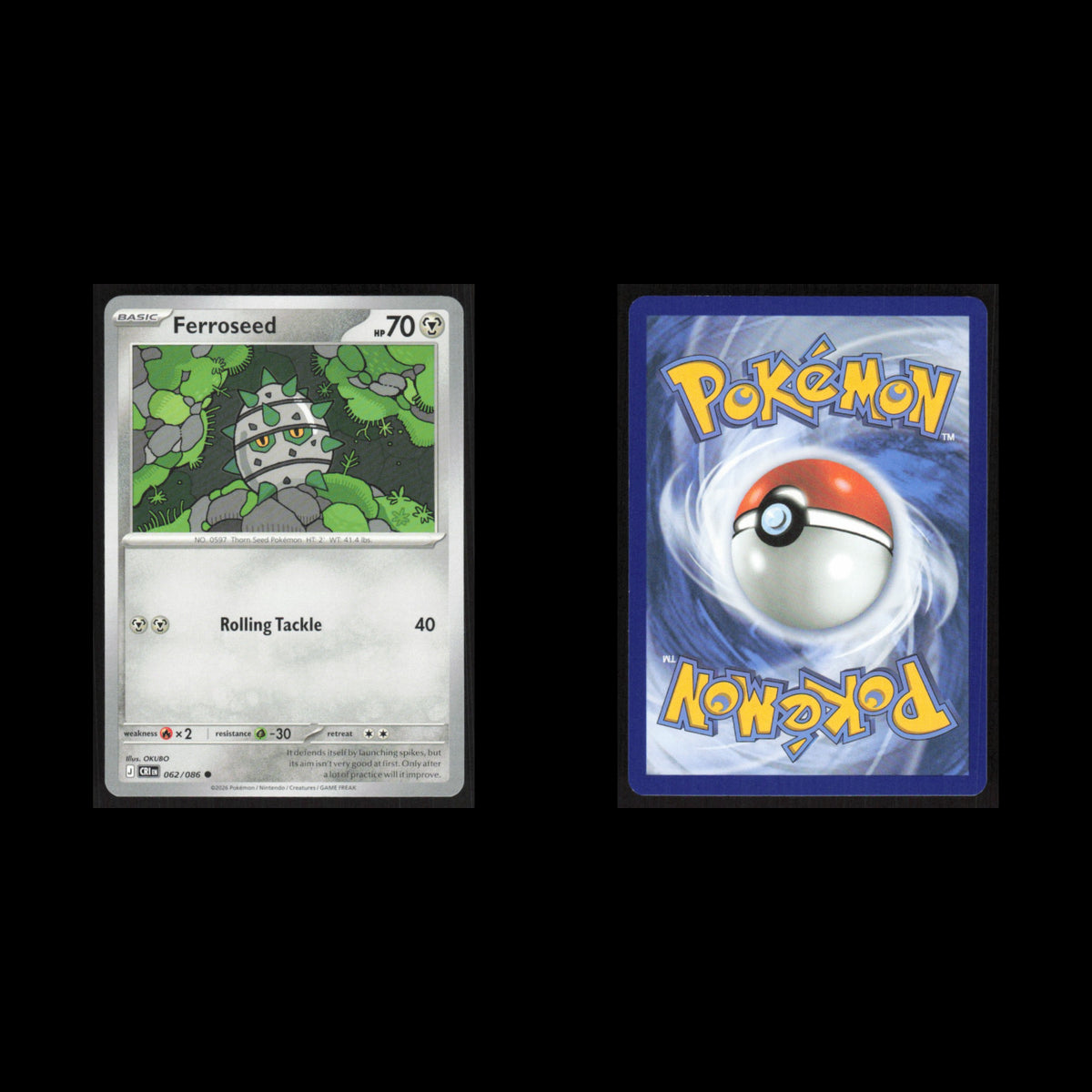 Ferroseed #062/086 2026 Mega Evolutions Chaos Rising Pokemon Card NM
