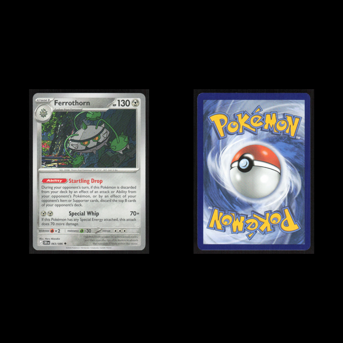 Ferrothorn #063/086 2026 Mega Evolutions Chaos Rising Pokemon Card NM