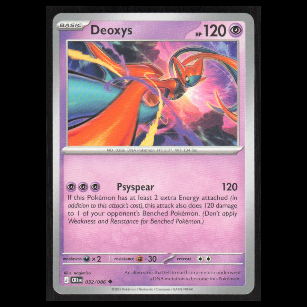 Deoxys #032/086 2026 Mega Evolutions Chaos Rising Pokemon Card NM
