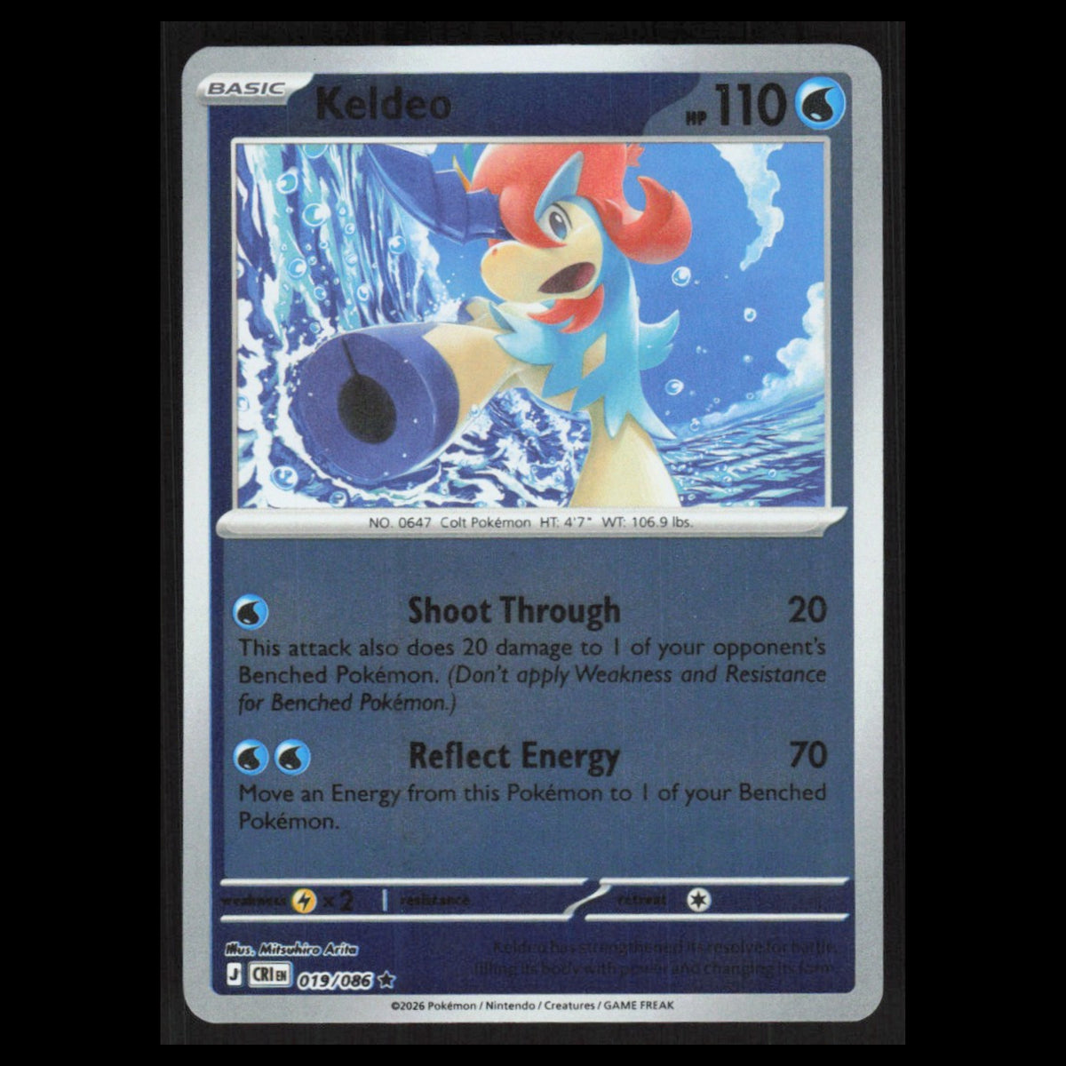 Keldeo #019/086 2026 Mega Evolutions Chaos Rising holo Pokemon Card NM
