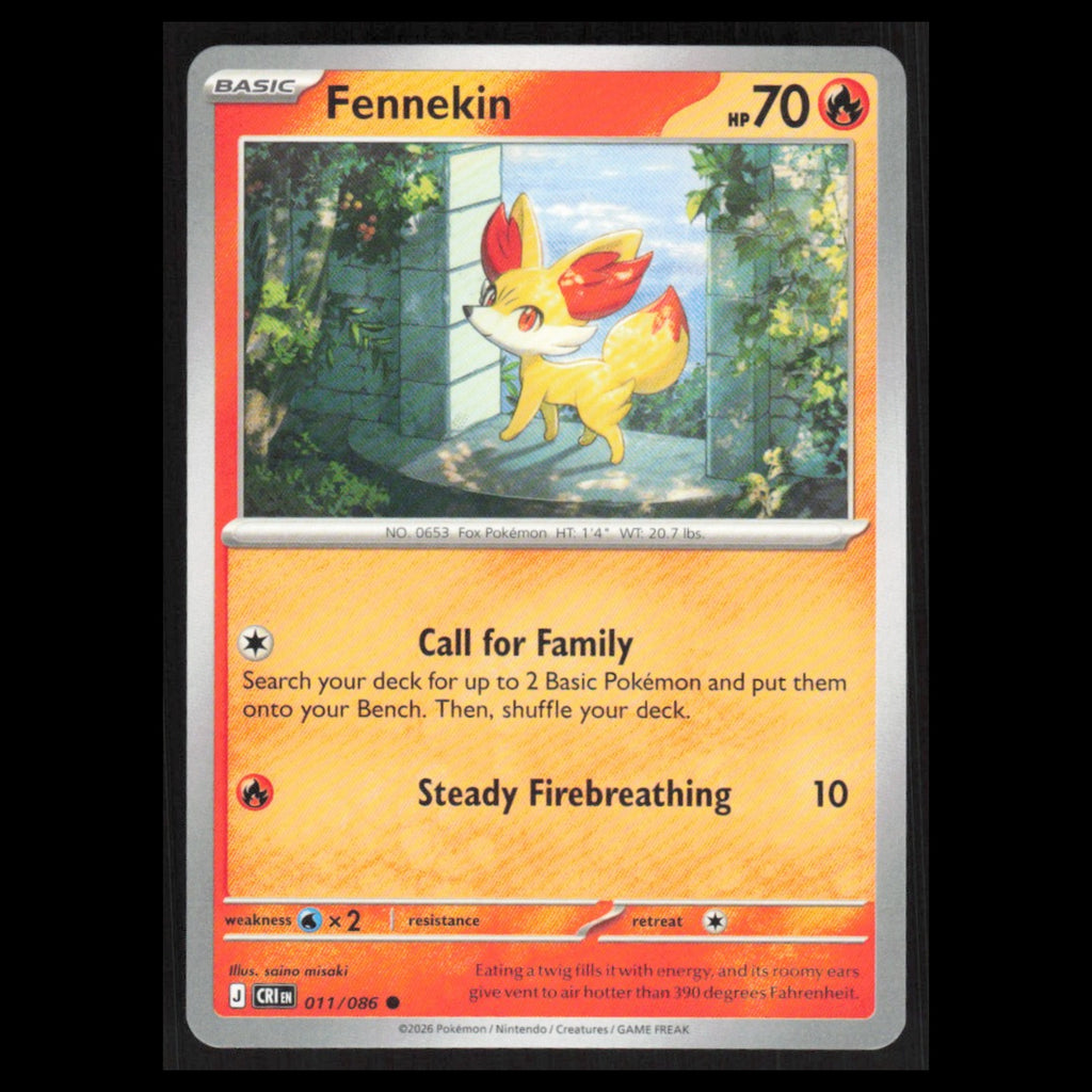 Fennekin #11 2026 Mega Evolutions Chaos Rising Pokemon Card NM