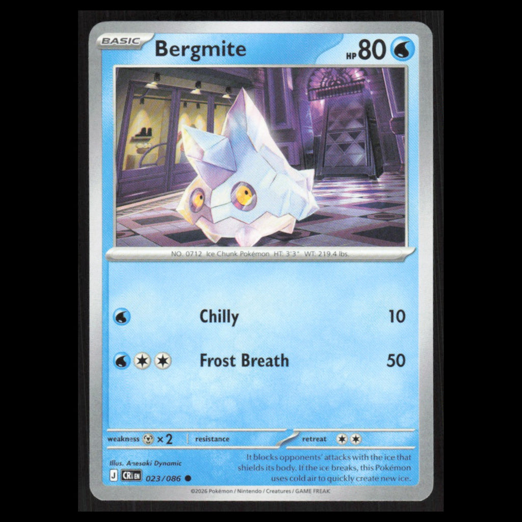 Bergmite #023/086 2026 Mega Evolutions Chaos Rising Pokemon Card NM