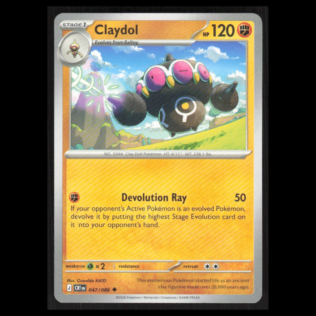 Claydol - 047/086 #047/086 2026 Mega Evolutions Chaos Rising Pokemon Card NM