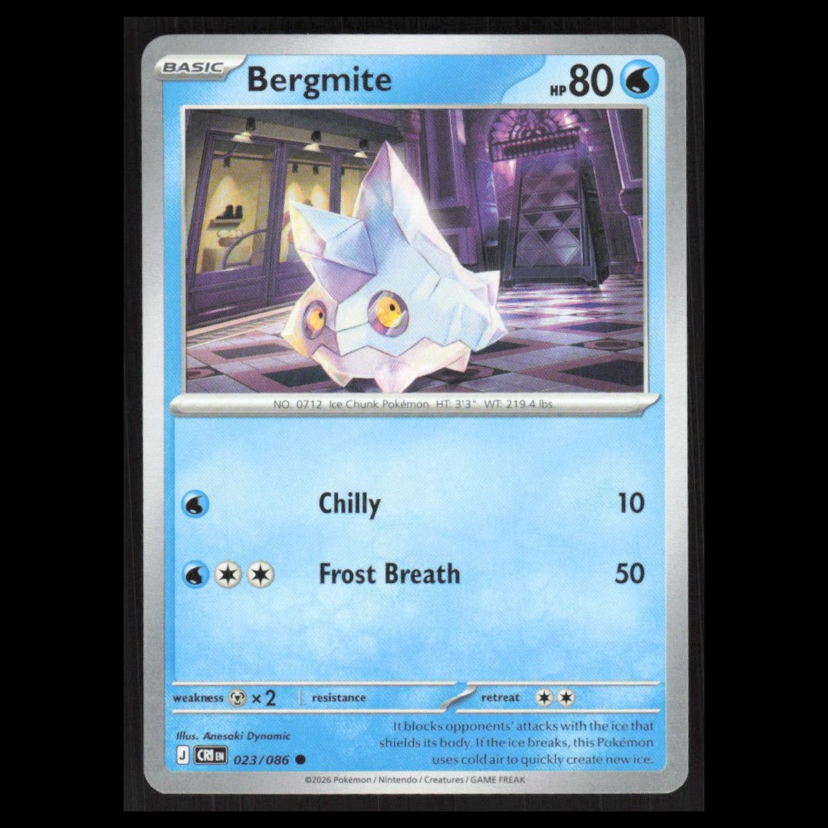 Bergmite #023/086 2026 Mega Evolutions Chaos Rising Pokemon Card NM