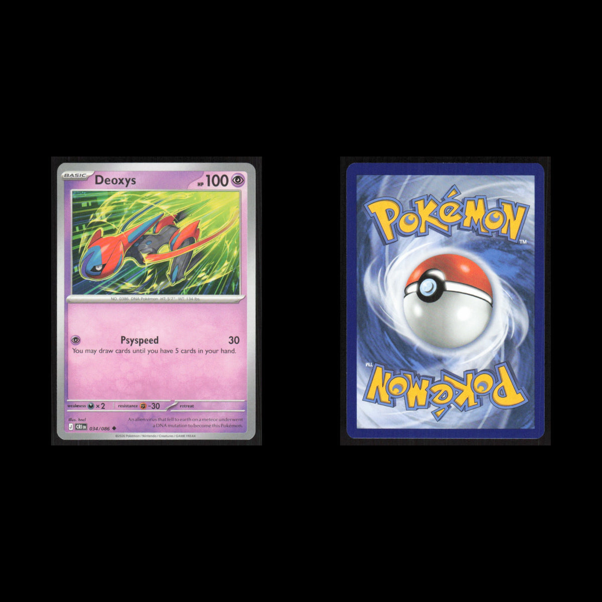 Deoxys - 034/086 #034/086 2026 Mega Evolutions Chaos Rising Pokemon Card NM