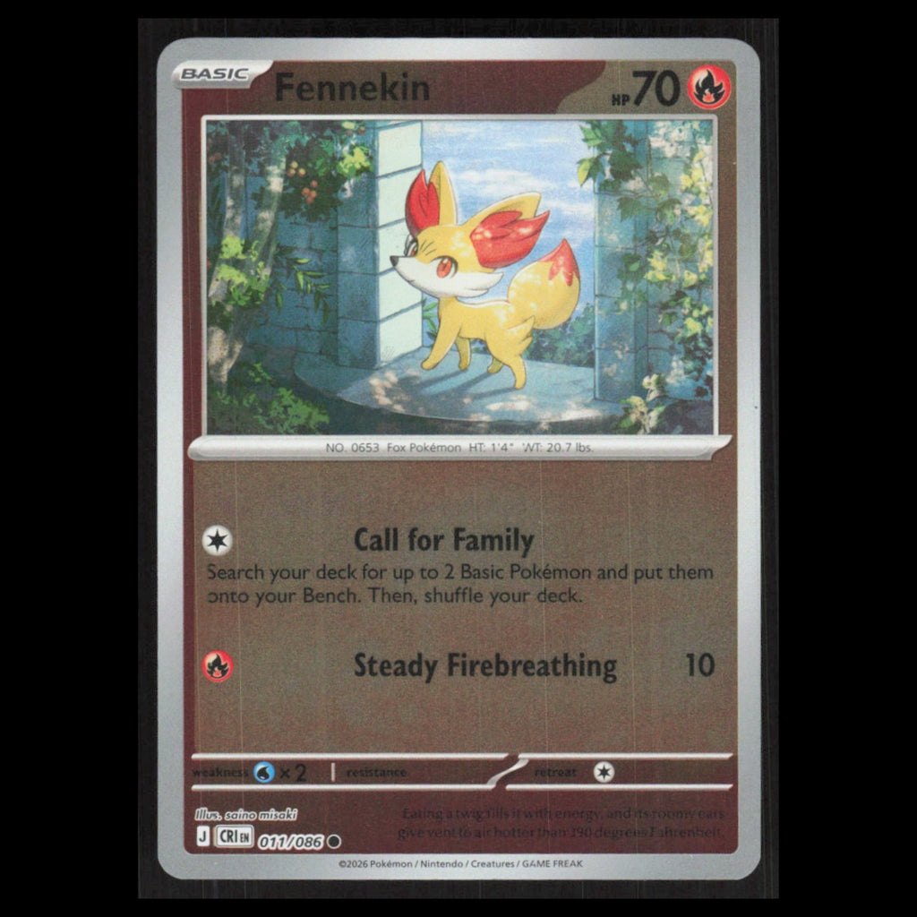 Fennekin #11 2026 Mega Evolutions Chaos Rising Holo Pokemon Card NM