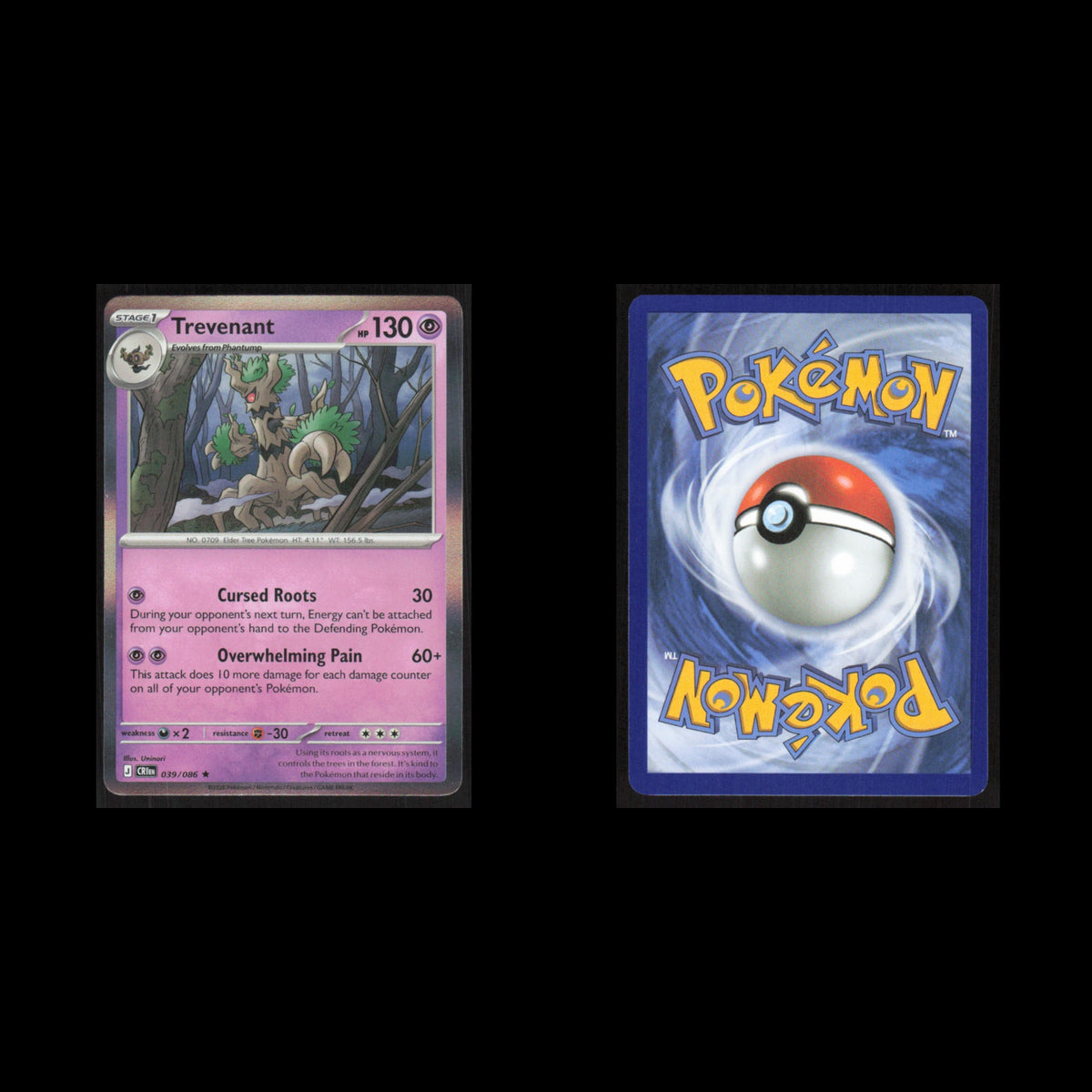 Trevenant #039/086 2026 Mega Evolutions Chaos Rising Pokemon Card NM