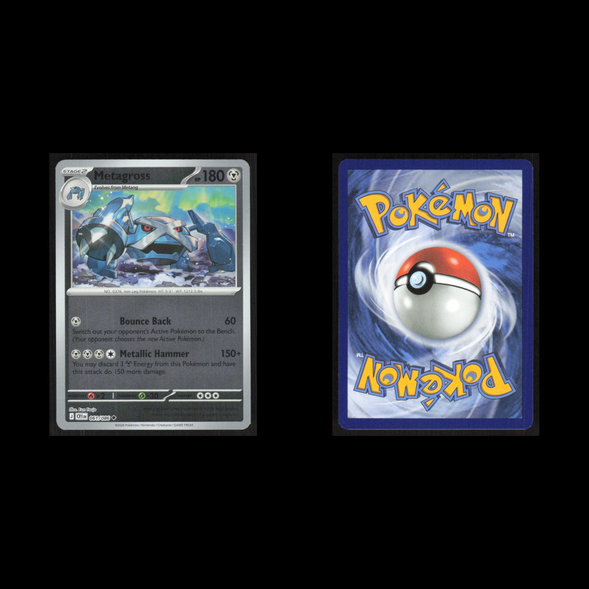 Metagross #061/086 2026 Mega Evolutions Chaos Rising holo Pokemon Card NM