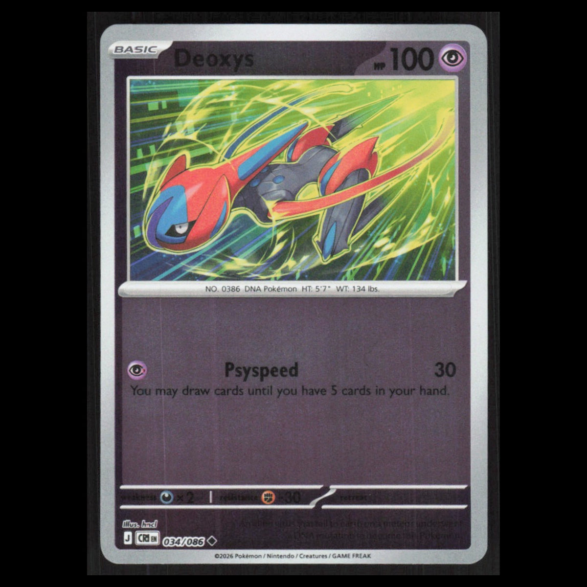 Deoxys - 034/086 #034/086 2026 Mega Evolutions Chaos Rising holo Pokemon Card NM