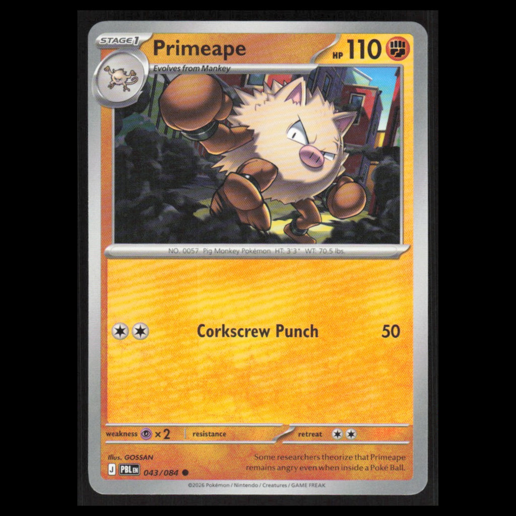 Primeape #043/084 2026 Pokemon Mega Evolutions Pitch Black  NM