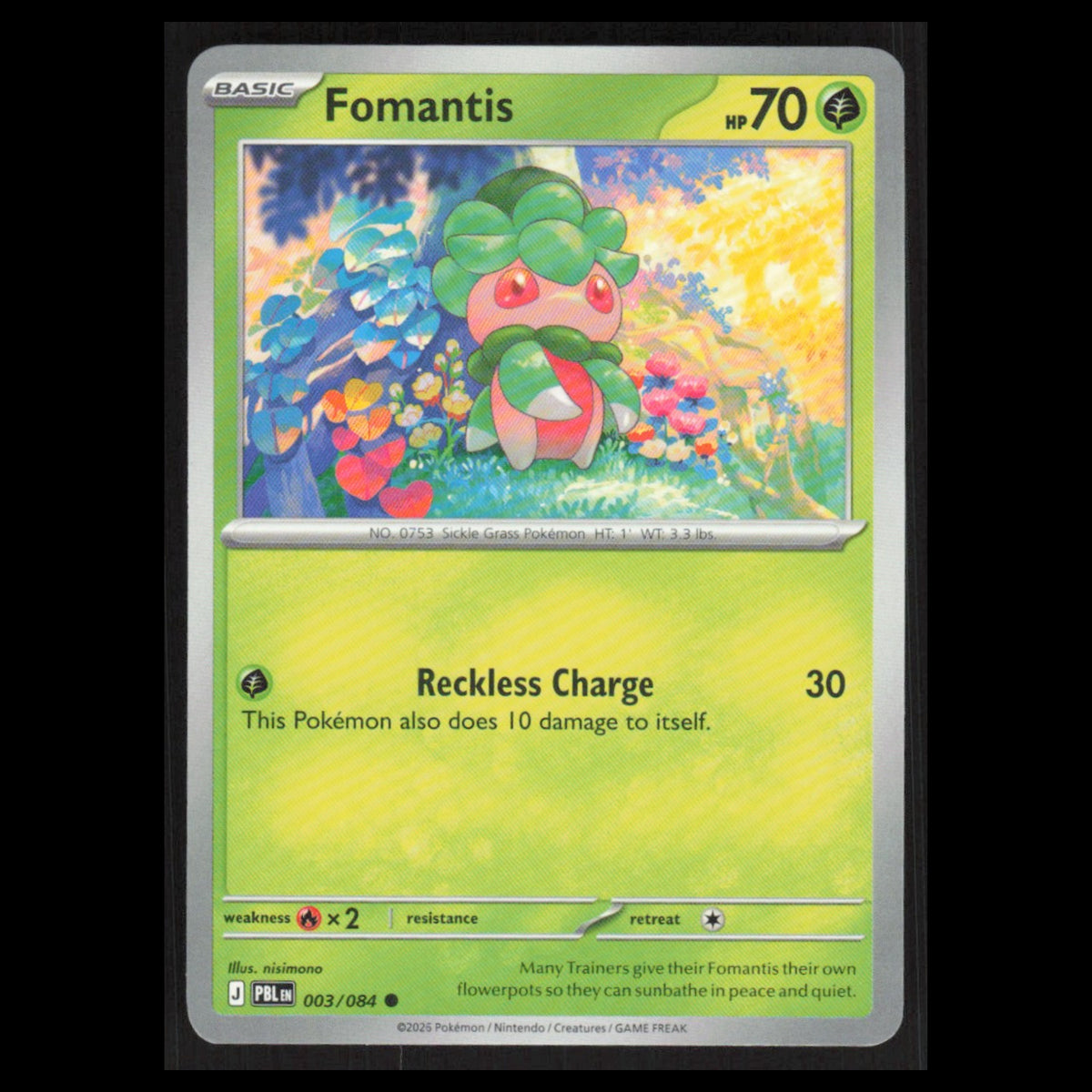 Fomantis - 003/084 #003/084 2026  Pokemon Mega Evolutions Pitch Black NM