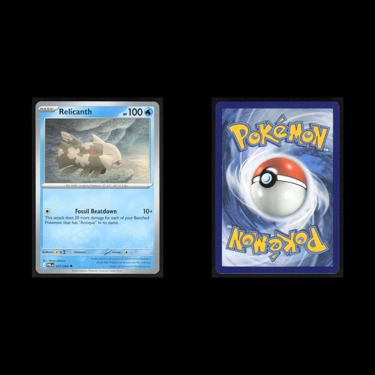 Relicanth #017/084 2026 Pokemon Mega Evolutions Pitch Black  NM