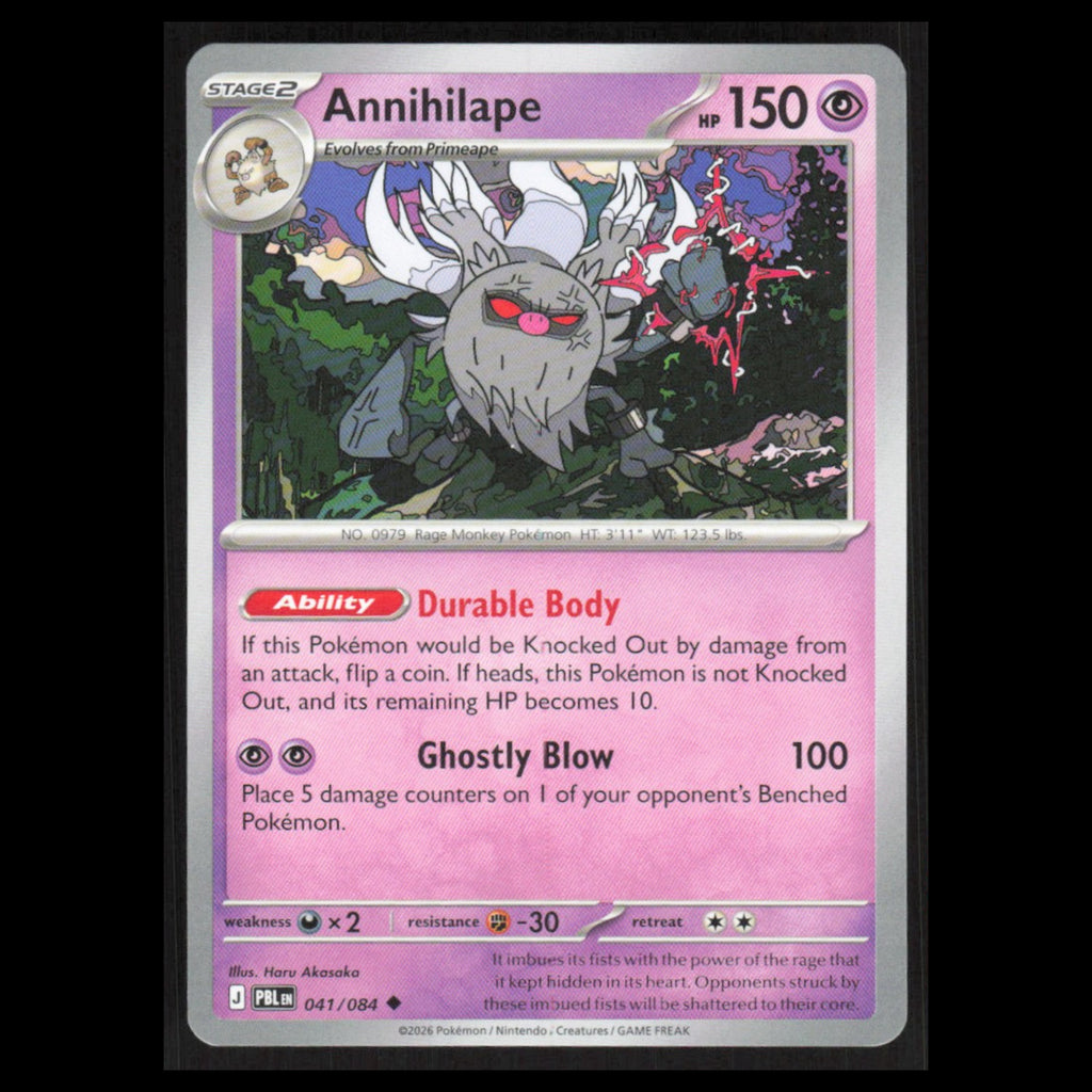 Annihilape #041/084 2026 Pokemon Mega Evolutions Pitch Black  NM
